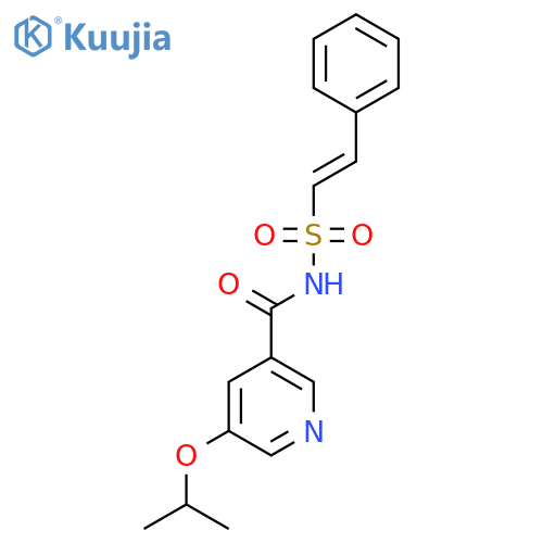 N-(2-phenylethenesulfonyl)-5-(propan-2-yloxy)pyridine-3-carboxamide structure