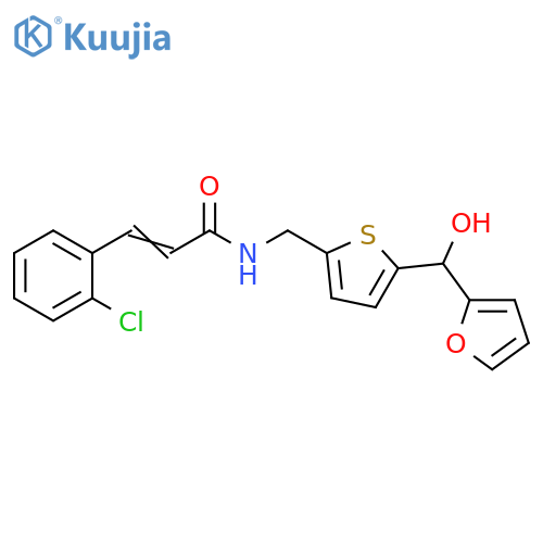 (2E)-3-(2-chlorophenyl)-N-({5-[(furan-2-yl)(hydroxy)methyl]thiophen-2-yl}methyl)prop-2-enamide structure