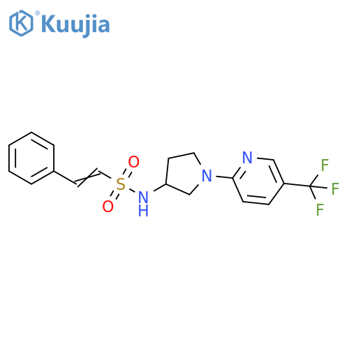 (E)-2-phenyl-N-{1-[5-(trifluoromethyl)pyridin-2-yl]pyrrolidin-3-yl}ethene-1-sulfonamide structure