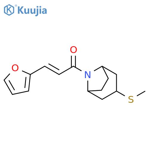 (2E)-3-(furan-2-yl)-1-[3-(methylsulfanyl)-8-azabicyclo[3.2.1]octan-8-yl]prop-2-en-1-one structure