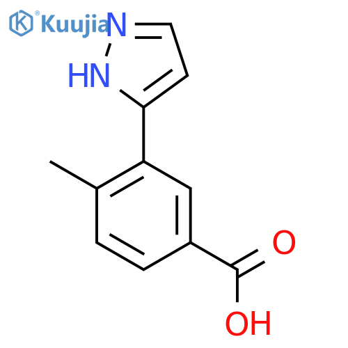 4-methyl-3-(1H-pyrazol-3-yl)benzoic acid structure