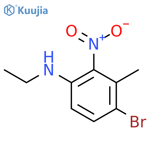 4-Bromo-N-ethyl-3-methyl-2-nitroaniline structure