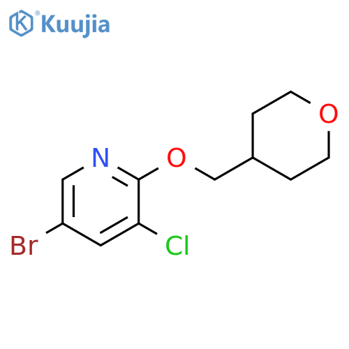 Pyridine, 5-bromo-3-chloro-2-[(tetrahydro-2H-pyran-4-yl)methoxy]- structure