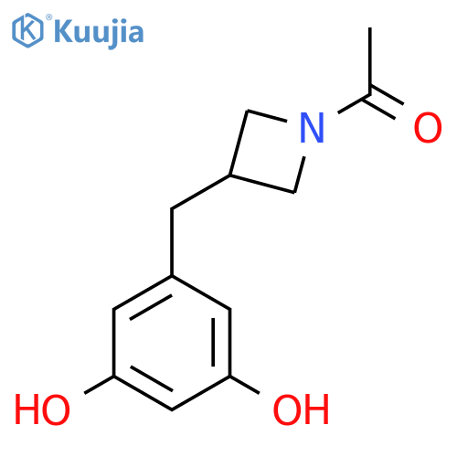 1-[3-[(3,5-dihydroxyphenyl)methyl]azetidin-1-yl]ethanone structure