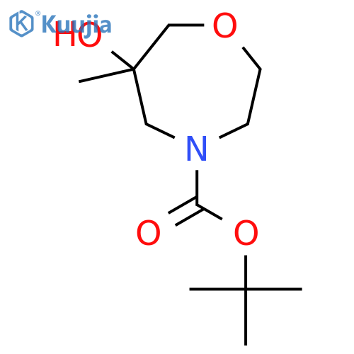 tert-Butyl 6-hydroxy-6-methyl-1,4-oxazepane-4-carboxylate structure