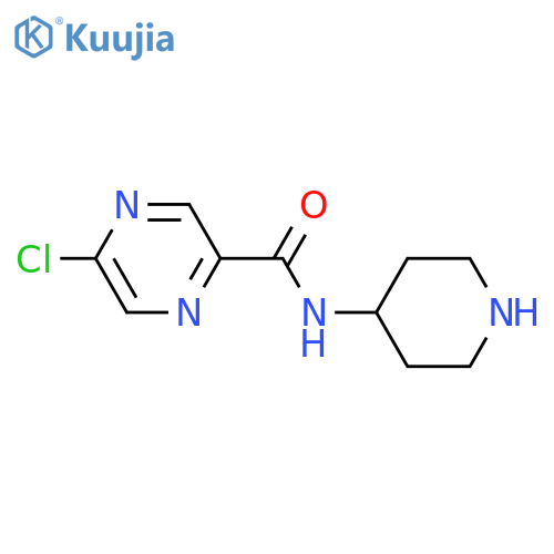 5-chloro-N-(piperidin-4-yl)pyrazine-2-carboxamide structure