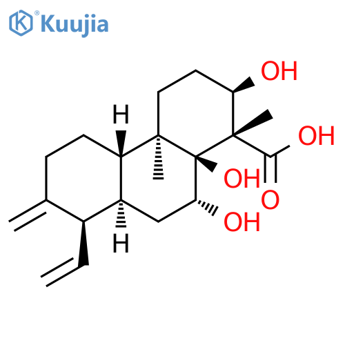 1-Phenanthrenecarboxylic acid, 8-ethenyltetradecahydro-2,10,10a-trihydroxy-1,4a-dimethyl-7-methylene-, (1S,2R,4aR,4bS,8R,8aR,10R,10aS)- structure