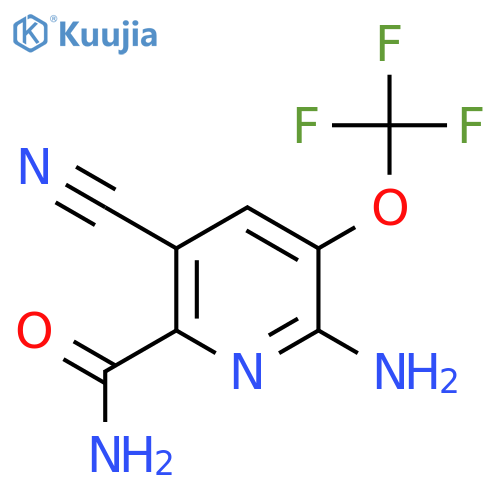 2-Amino-5-cyano-3-(trifluoromethoxy)pyridine-6-carboxamide structure