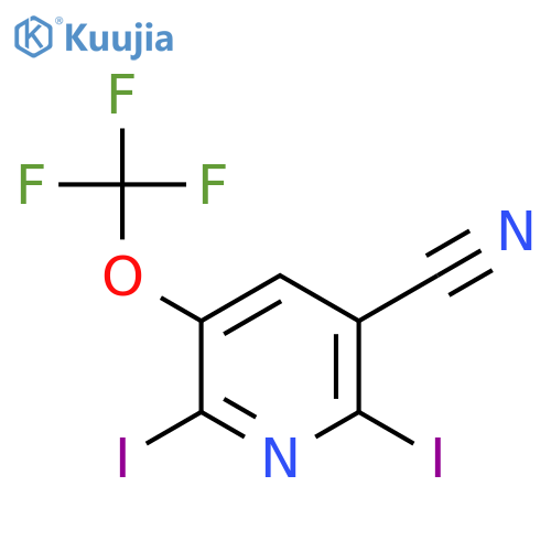 3-Cyano-2,6-diiodo-5-(trifluoromethoxy)pyridine structure