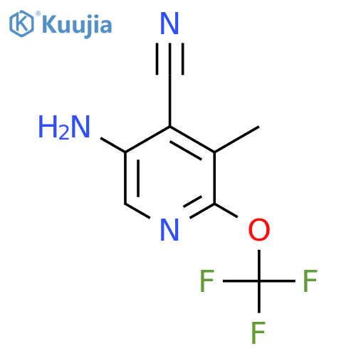 5-Amino-4-cyano-3-methyl-2-(trifluoromethoxy)pyridine structure