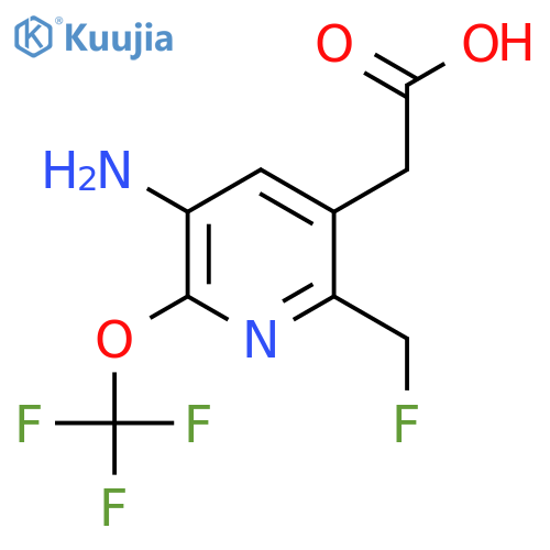3-Amino-6-(fluoromethyl)-2-(trifluoromethoxy)pyridine-5-acetic acid structure