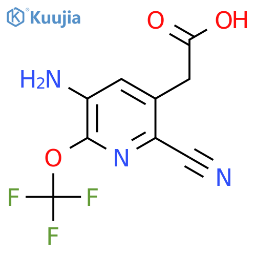 3-Amino-6-cyano-2-(trifluoromethoxy)pyridine-5-acetic acid structure