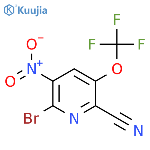 2-Bromo-6-cyano-3-nitro-5-(trifluoromethoxy)pyridine structure