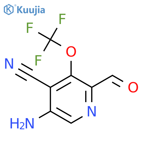 5-Amino-4-cyano-3-(trifluoromethoxy)pyridine-2-carboxaldehyde structure