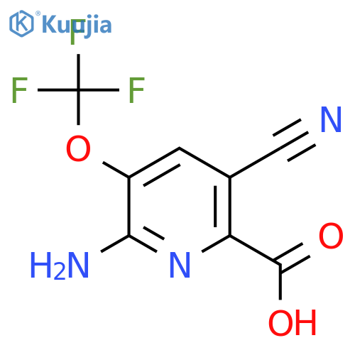 2-Amino-5-cyano-3-(trifluoromethoxy)pyridine-6-carboxylic acid structure