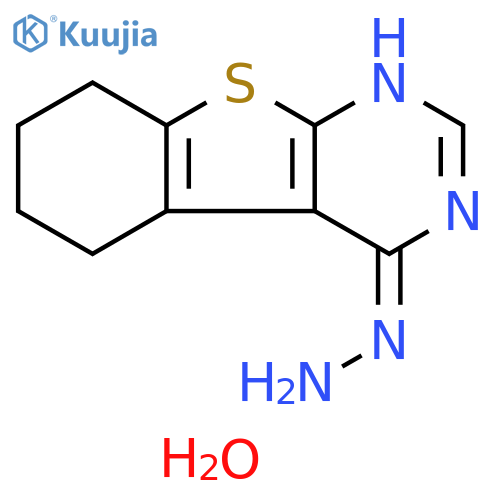 3-Hydrazinyl-8-thia-4,6-diazatricyclo[7.4.0.0,2,7]trideca-1(9),2,4,6-tetraene hydrate structure