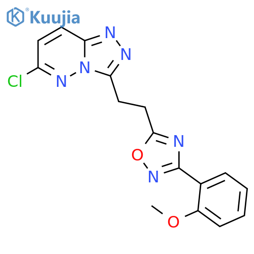 5-(2-{6-chloro-[1,2,4]triazolo[4,3-b]pyridazin-3-yl}ethyl)-3-(2-methoxyphenyl)-1,2,4-oxadiazole structure
