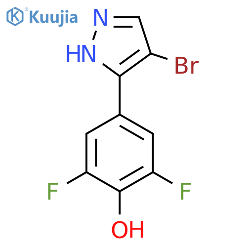 4-(4-Bromo-1H-pyrazol-3-yl)-2,6-difluorophenol structure