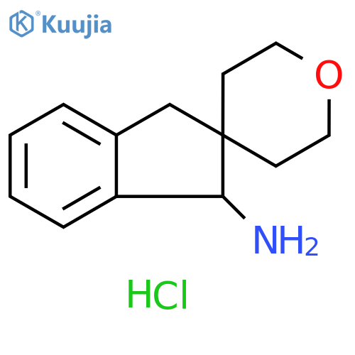 1,3-Dihydrospiroindene-2,4'-oxane-3-amine hydrochloride structure