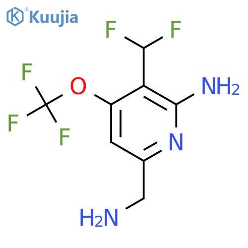 2-Amino-6-(aminomethyl)-3-(difluoromethyl)-4-(trifluoromethoxy)pyridine structure