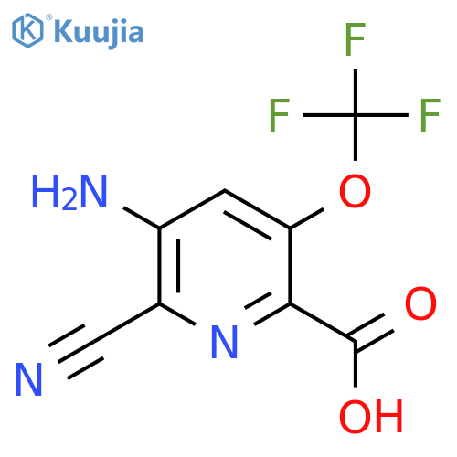 3-Amino-2-cyano-5-(trifluoromethoxy)pyridine-6-carboxylic acid structure