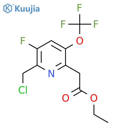 Ethyl 2-(chloromethyl)-3-fluoro-5-(trifluoromethoxy)pyridine-6-acetate structure