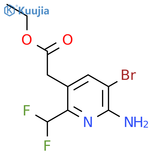 Ethyl 2-amino-3-bromo-6-(difluoromethyl)pyridine-5-acetate structure