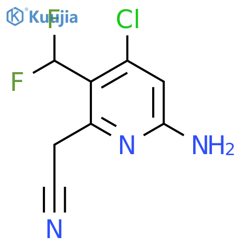 6-Amino-4-chloro-3-(difluoromethyl)pyridine-2-acetonitrile structure