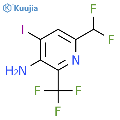 3-Amino-6-(difluoromethyl)-4-iodo-2-(trifluoromethyl)pyridine structure