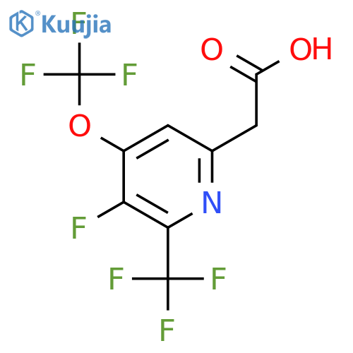 3-Fluoro-4-(trifluoromethoxy)-2-(trifluoromethyl)pyridine-6-acetic acid structure