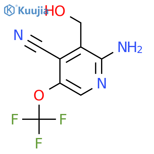 2-Amino-4-cyano-5-(trifluoromethoxy)pyridine-3-methanol structure