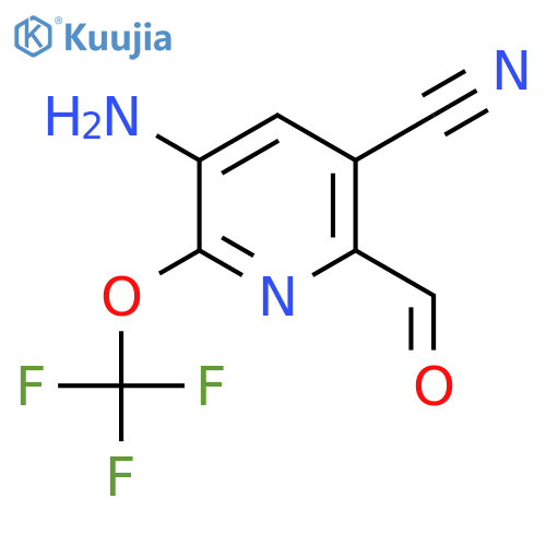 3-Amino-5-cyano-2-(trifluoromethoxy)pyridine-6-carboxaldehyde structure