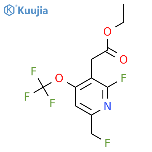Ethyl 2-fluoro-6-(fluoromethyl)-4-(trifluoromethoxy)pyridine-3-acetate structure