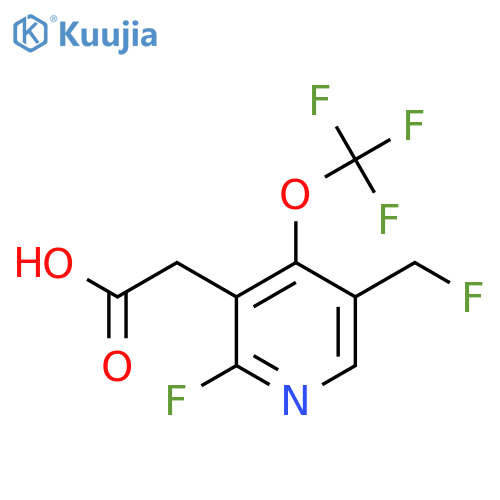2-Fluoro-5-(fluoromethyl)-4-(trifluoromethoxy)pyridine-3-acetic acid structure