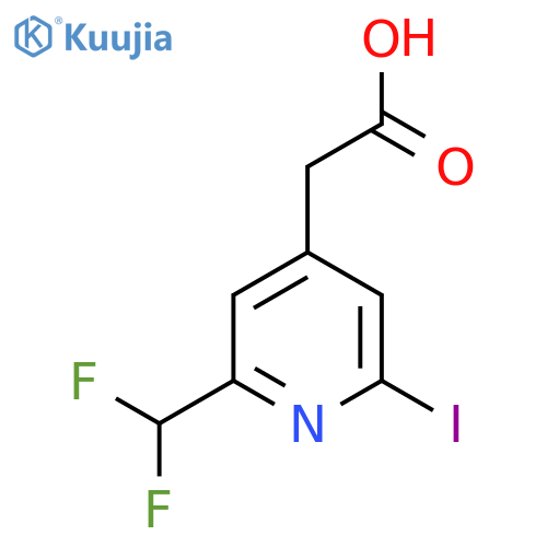 2-(Difluoromethyl)-6-iodopyridine-4-acetic acid structure