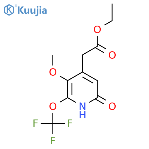 Ethyl 6-hydroxy-3-methoxy-2-(trifluoromethoxy)pyridine-4-acetate structure