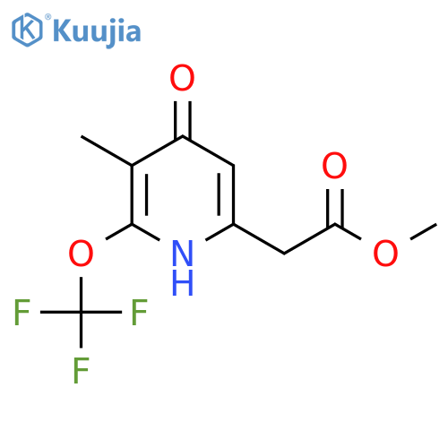 Methyl 4-hydroxy-3-methyl-2-(trifluoromethoxy)pyridine-6-acetate structure