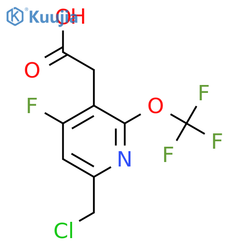 6-(Chloromethyl)-4-fluoro-2-(trifluoromethoxy)pyridine-3-acetic acid structure