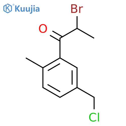 2-Bromo-1-(5-(chloromethyl)-2-methylphenyl)propan-1-one structure