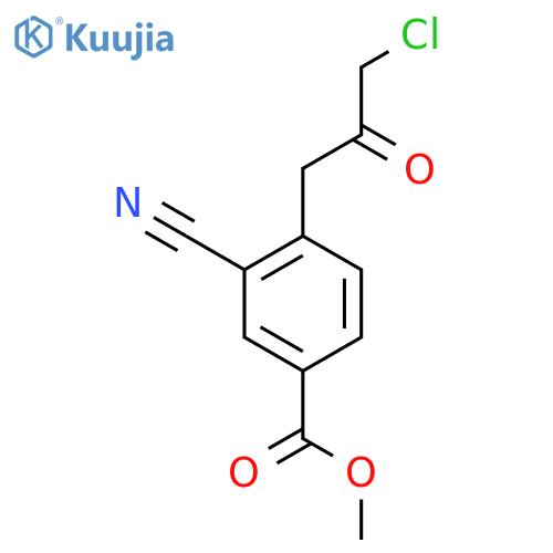 Methyl 4-(3-chloro-2-oxopropyl)-3-cyanobenzoate structure