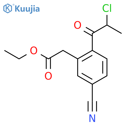 Ethyl 2-(2-chloropropanoyl)-5-cyanophenylacetate structure