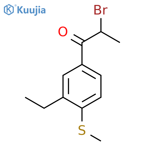 2-Bromo-1-(3-ethyl-4-(methylthio)phenyl)propan-1-one structure