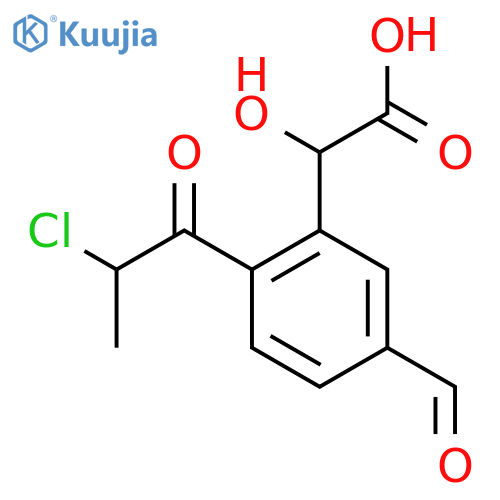 2-(2-Chloropropanoyl)-5-formylmandelic acid structure