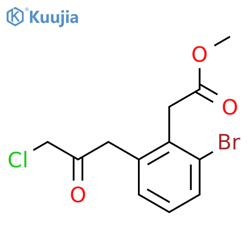 Methyl 2-bromo-6-(3-chloro-2-oxopropyl)phenylacetate structure