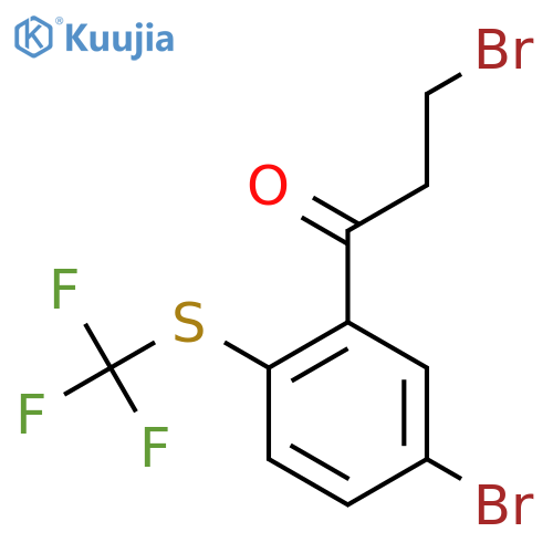 3-Bromo-1-(5-bromo-2-(trifluoromethylthio)phenyl)propan-1-one structure