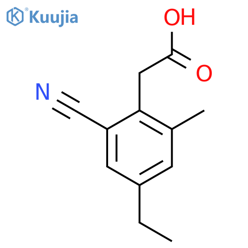 2-Cyano-4-ethyl-6-methylphenylacetic acid structure