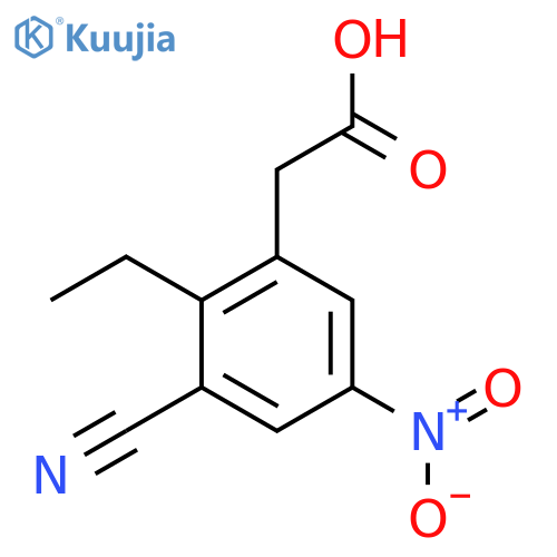 3-Cyano-2-ethyl-5-nitrophenylacetic acid structure