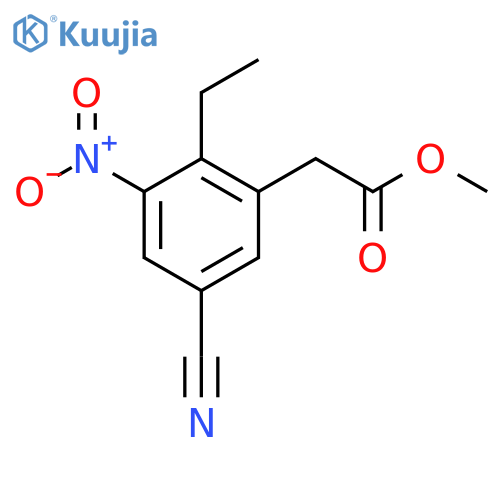 Methyl 5-cyano-2-ethyl-3-nitrophenylacetate structure