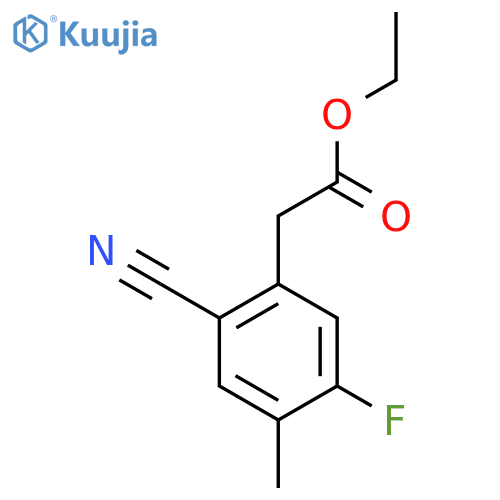 Ethyl 2-cyano-5-fluoro-4-methylphenylacetate structure