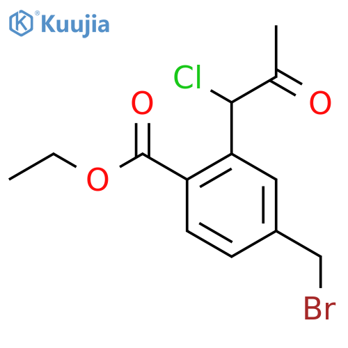 Ethyl 4-(bromomethyl)-2-(1-chloro-2-oxopropyl)benzoate structure